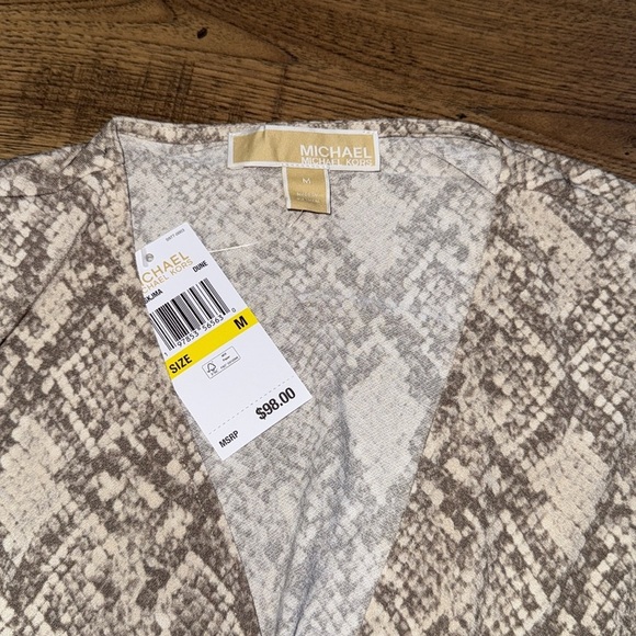 NWT!!  MICHAEL KORS Beige and Gray Snakeskin Blouse - Picture 5 of 6